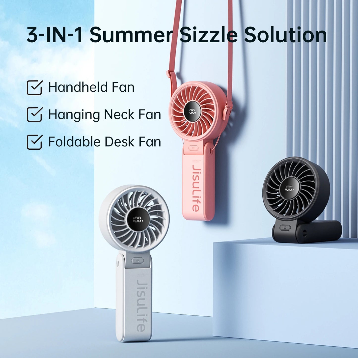 🌬️ JISULIFE Portable Handheld Fan