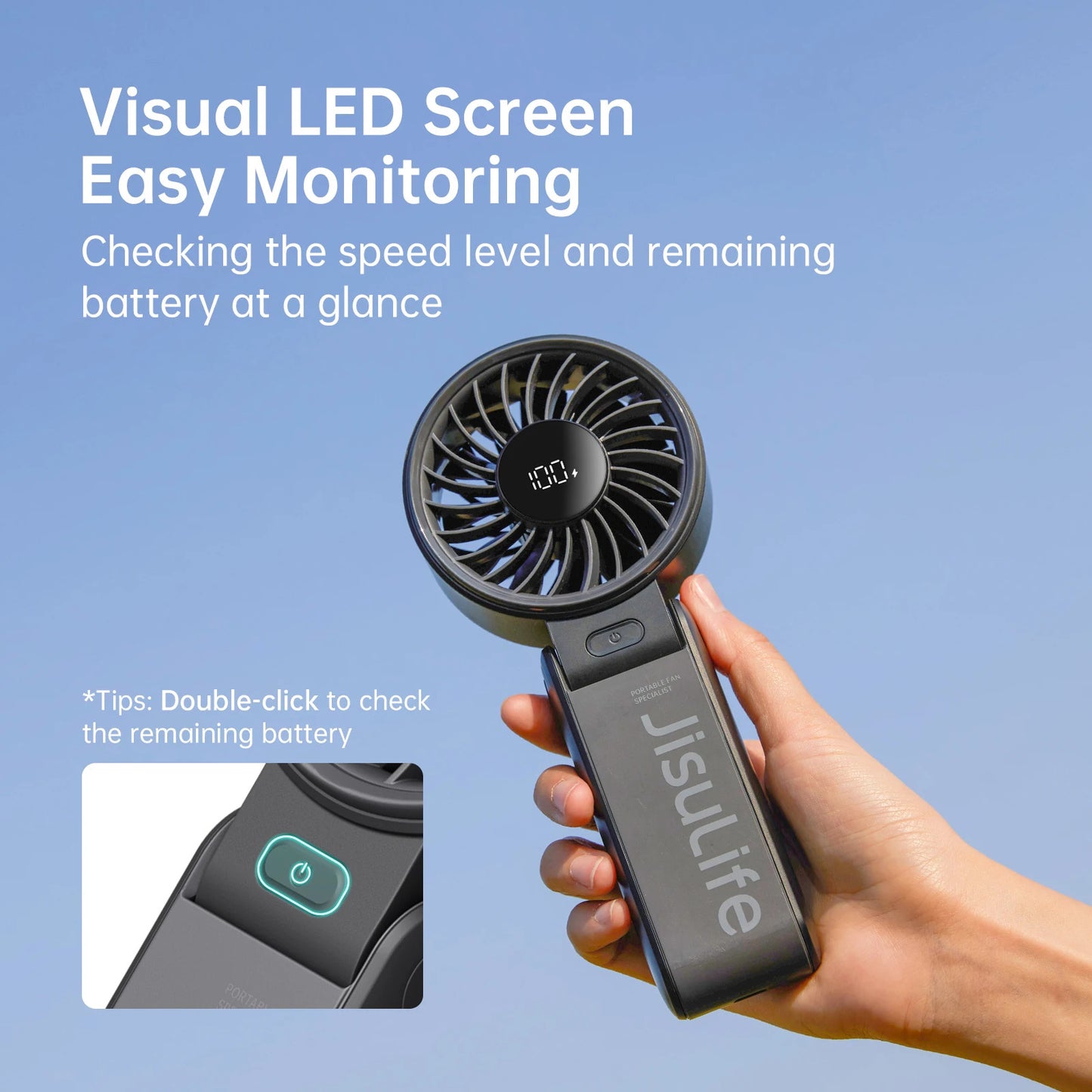 🌬️ JISULIFE Portable Handheld Fan
